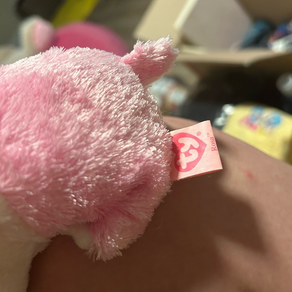 Ty Pinkys Beanie Baby - ROSA the Pink White Guinea Pig (6 Inch) - Picture 2 of 2